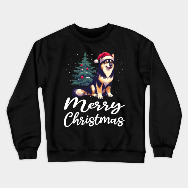 Merry Christmas Shepsky Husky Mix Crewneck Sweatshirt by Outrageous Flavors